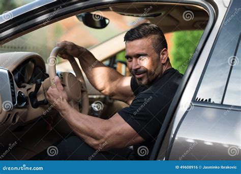 Man Behind The Wheel Stock Photo Image Of Latin Person 49608916