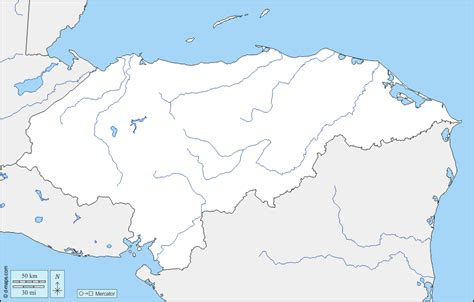 Honduras Free Map Free Blank Map Free Outline Map Free Base Map Boundaries Hydrography