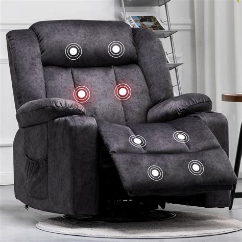 winston porter faygah recliner chair massage rocker with heated 360 degree swivel recliner