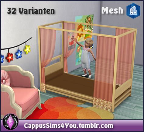 ♥ Bed Frame Himmelbett Toddler ♥ Sims 4 Beds Toddler