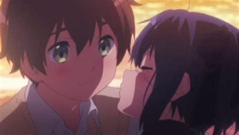 Today is not that day. Anime Cheek Kiss GIFs | Tenor