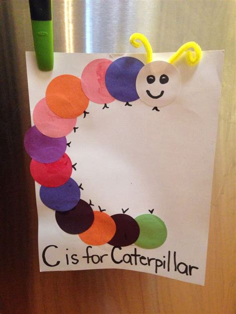 I heart crafty things/snowflake yarn art. C is for Caterpillar - toddler/preschool craft | For My ...