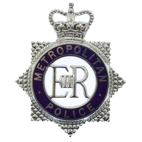 Metropolitan Police Senior Officer's Enamelled Cap Badge - Queen's Crown