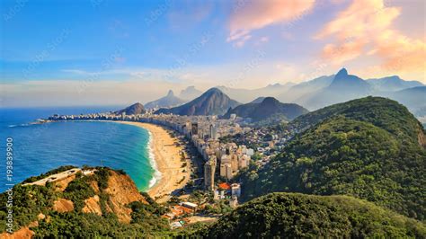 Copacabana Beach And Ipanema Beach In Rio De Janeiro Brazil Stock Foto