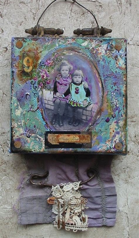 Canvas Collage Altered Art Assemblage Sister Love Moss Hill