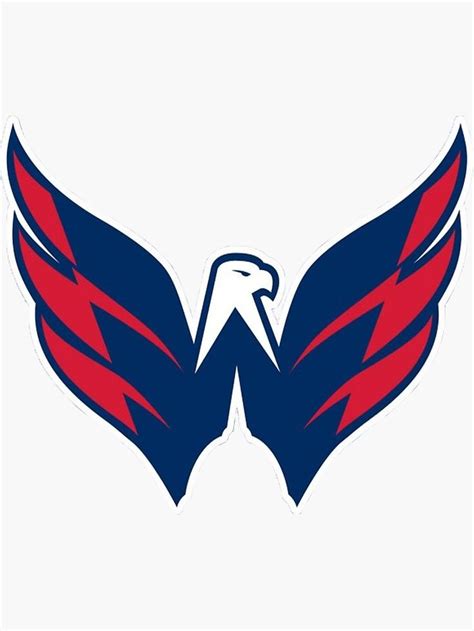 The Washington Capitals Logo Is Shown In Red White And Blue With An