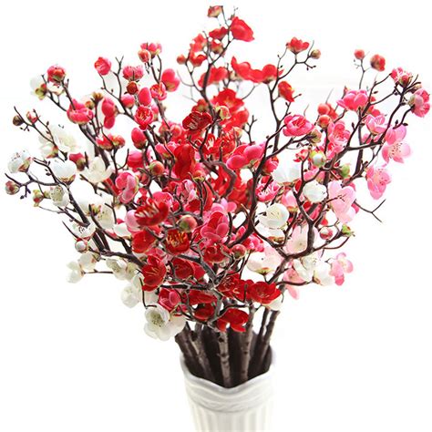 2 pcs artificial flowers plum branch blossom stems flower houseplants home decor. Aliexpress.com : Buy Wedding Marriage Decoration Cherry ...
