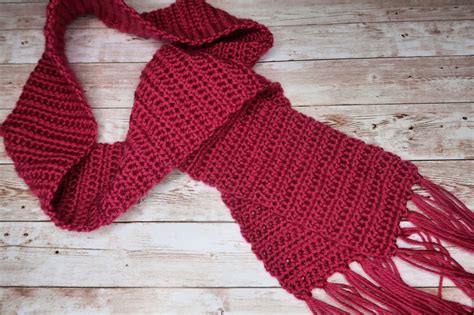 Simple Half Double Crochet Scarf Looped And Knotted