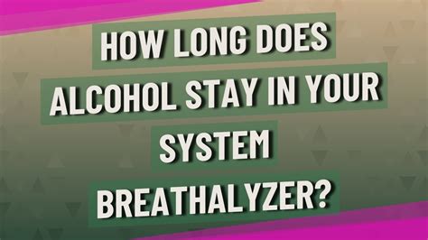 How Long Does Alcohol Stay In Your System Breathalyzer Youtube