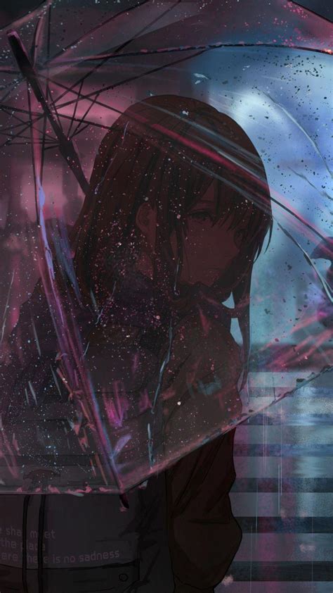 Sad Anime Boy In Rain Pfp Hd Wallpaper Anime Boy Cat Raining Scenic