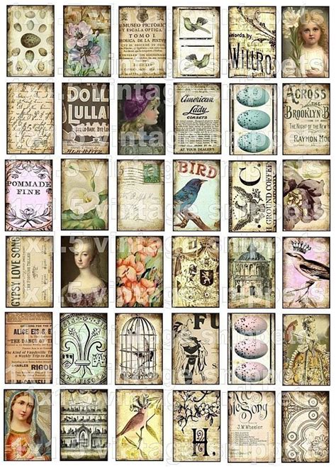 Collage Sheet Digital Download Printable Images Vintage Etsy Domino