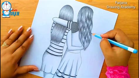 Farjana Drawing Academy Best Friends Pencil Sketch