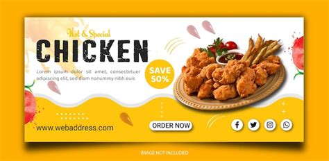 Premium Vector | Fried chicken promotion and restaurant facebook cover