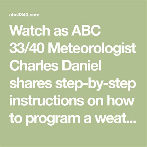 Watch As Abc 3340 Meteorologist Charles Daniel Shares Step By Step