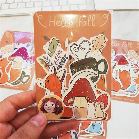Hello Fall Sticker Pack Fall Stickers Autumn Planner Etsy