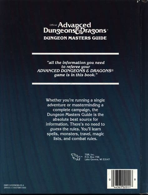 Tsr Adandd Advanced Dungeons And Dragons Gary Gygax Dungeon Masters Guide