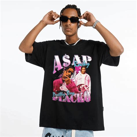 Asap Rocky Graphic Print Men Women T Shirt Fashion Streetwear Vintage Punk Hip Hop Short Sleeve