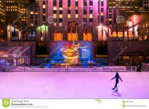 Rockefeller Center Ice Skte Rink New York Editorial Photography