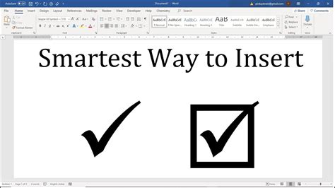 Shortcut For Tick Symbol In Word 🗸 And ☑ Fastest Way To Get Check Mark