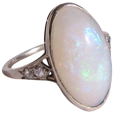 Opal Diamond White Gold Ring At 1stdibs