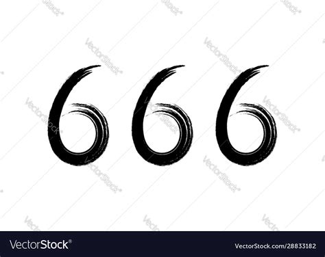 666 Number Beast Symbol Devil Royalty Free Vector Image