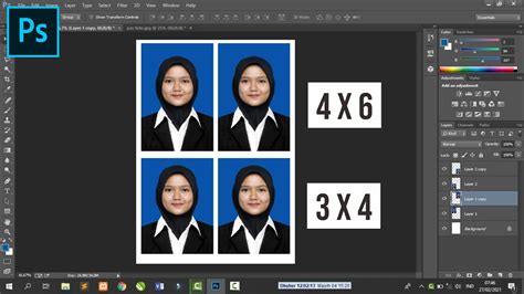 Membuat Pas Foto Ukuran 2x3 3x4 Dan 4x6 Dengan Photoshop Youtube Images