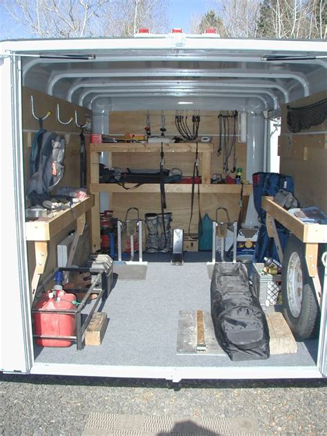 An enclosed cargo trailer doesn't have to be on the road to be useful. enclosed trailer cabinet ideas - Google Search | Enclosed ...