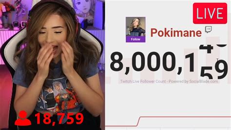 Pokimane Hits 8 Million Followers Live On Stream Youtube