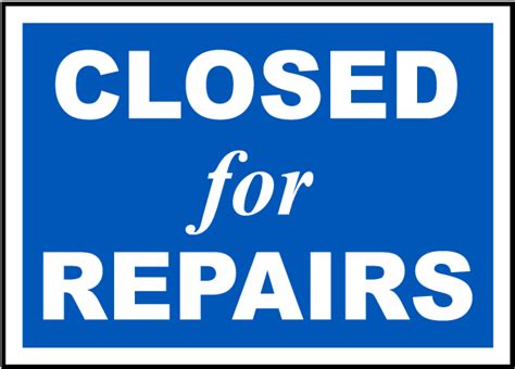 Closed For Repairs Sign Claim Your 10 Discount