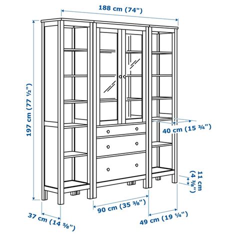 Hemnes Storage Combination W Doorsdrawers White Stainclear Glass