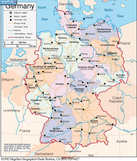 карты Карта Германии немец Германия Туристический портал Svaliru