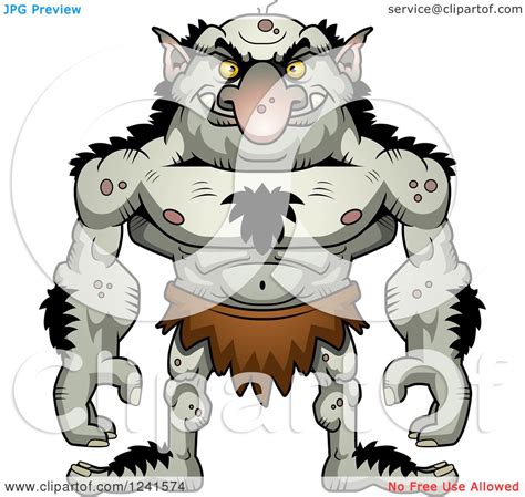 Clipart Of A Grinning Evil Troll Royalty Free Vector Illustration By