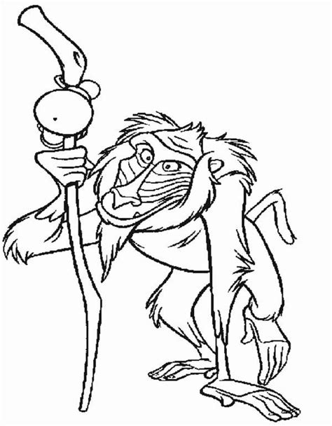 Rafiki looking after the cub: rafiki coloring pages