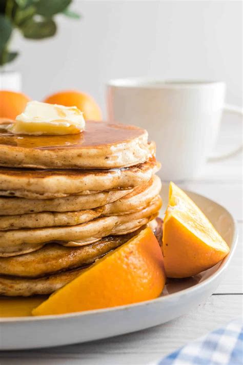 Orange Buttermilk Pancakes With Orange Maple Syrup Pancake Recipes
