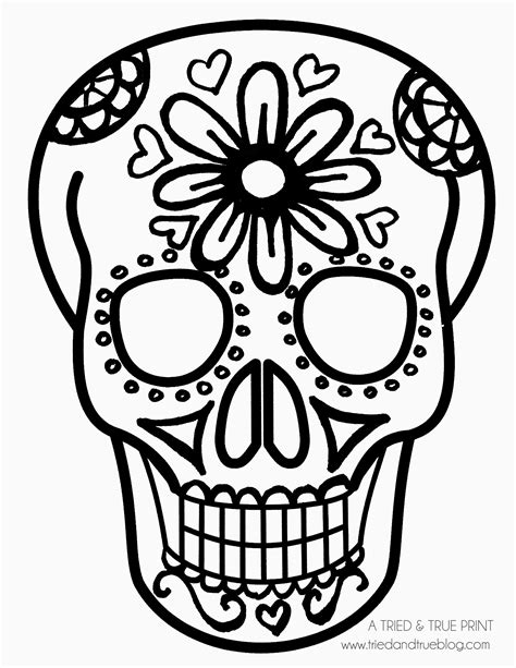 Easy Calavera Mask Daisy And Hearts Easy Skull Drawings Simple