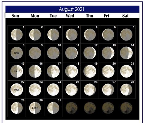 2020 calendar 2021 calendar printable calendars original! Moon Calendar For August 2021 | 2021 Calendar