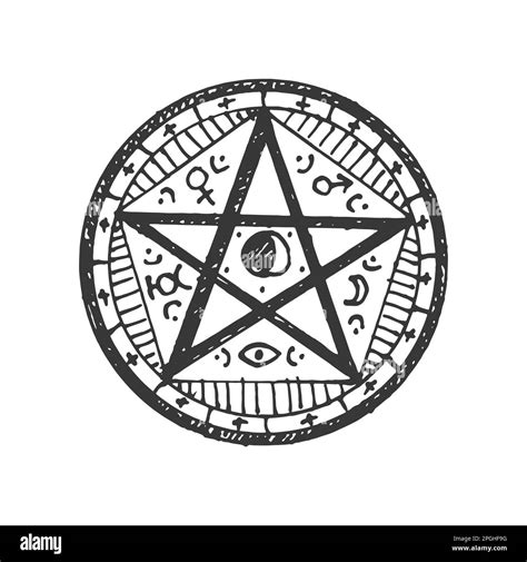Esoteric And Astrology Mystic Sign With Moon Witchcraft Sacred Sign