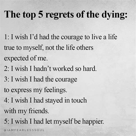 Top 5 Regrets Of The Dying Fearless Soul Inspirational Music And Life