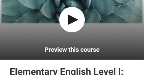 Elementary English Level Complete Course