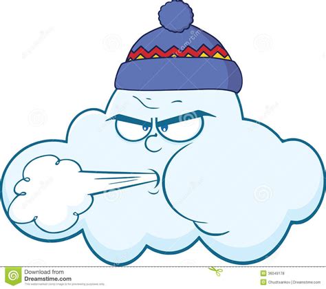 Cloud Face Blowing Wind Character Stock Photos Free And Royalty Free