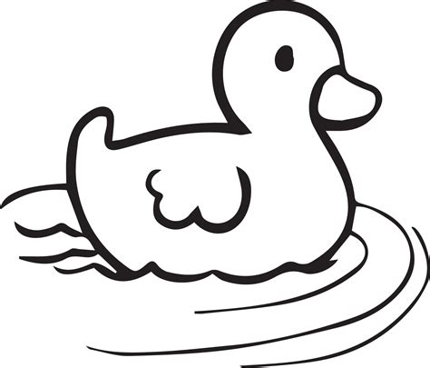 Duck Coloring Page Cute Cartoon Drawing Illustration Free Download