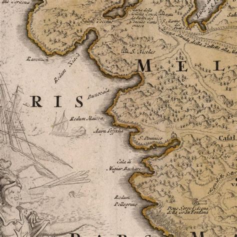 Old Map Of Malta Gozo Island 1788 Rare Map Antique Map Etsy
