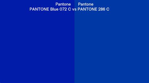 Pantone Blue 072 C Vs Pantone 286 C Side By Side Comparison