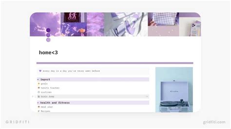 Aesthetic Notion Templates Theme Ideas For Gridfiti Notions