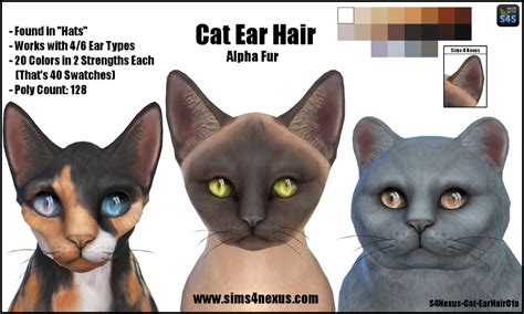 Cat Ear Hair Original Content Sims 4 Nexus Sims 4 Pets Sims Pets