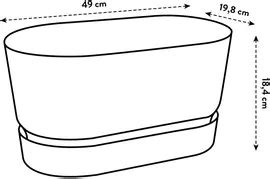 Elho Greenville Trough Long Kunststof Bloembak Cm Living Concrete