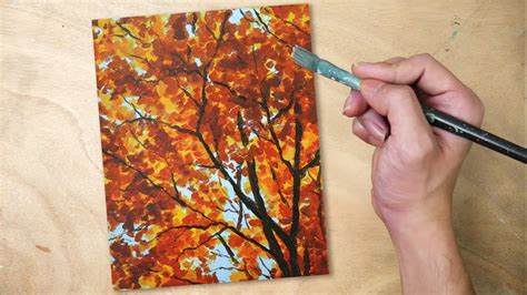 Autumn Tree Acrylic Painting For Beginners Youtube