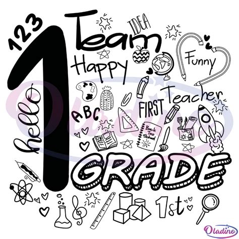 Hello Team 1st Grade Svg Digital File First Grade Svg