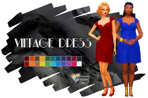 Sims 4 Vintage Dress For The Classy Sims Strenee Sims