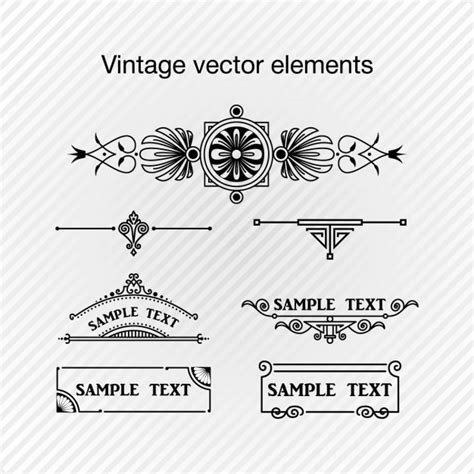 Free Vector Decorative Elements In Vintage Style